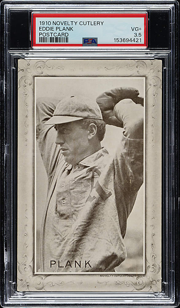 1910 PC805 Novelty Cutlery Postcards Eddie Plank PSA VG+ 3.5