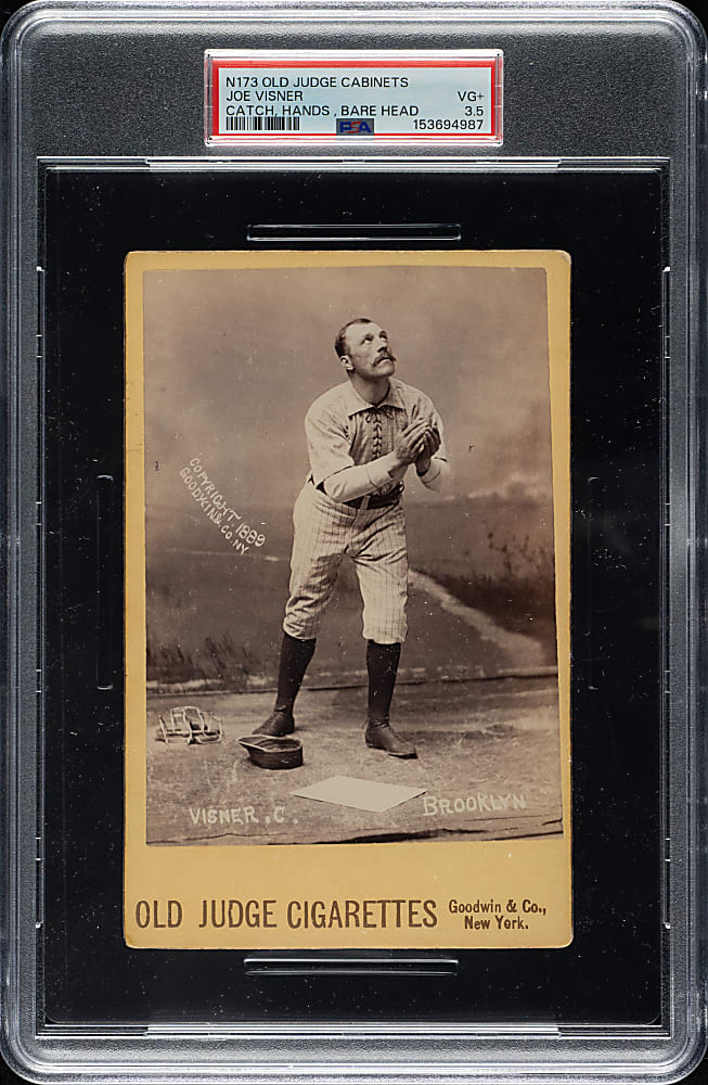 1889 N173 Old Judge Cabinet Joe Visner PSA VG+ 3.5 - The Only PSA-Graded Example!