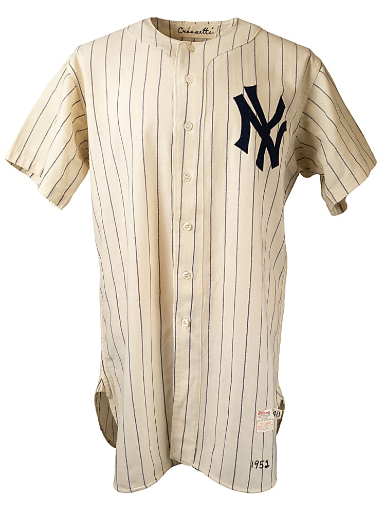 1952 Frank Crosetti New York Yankees Game-Used Home Coach's Jersey MEARS A10