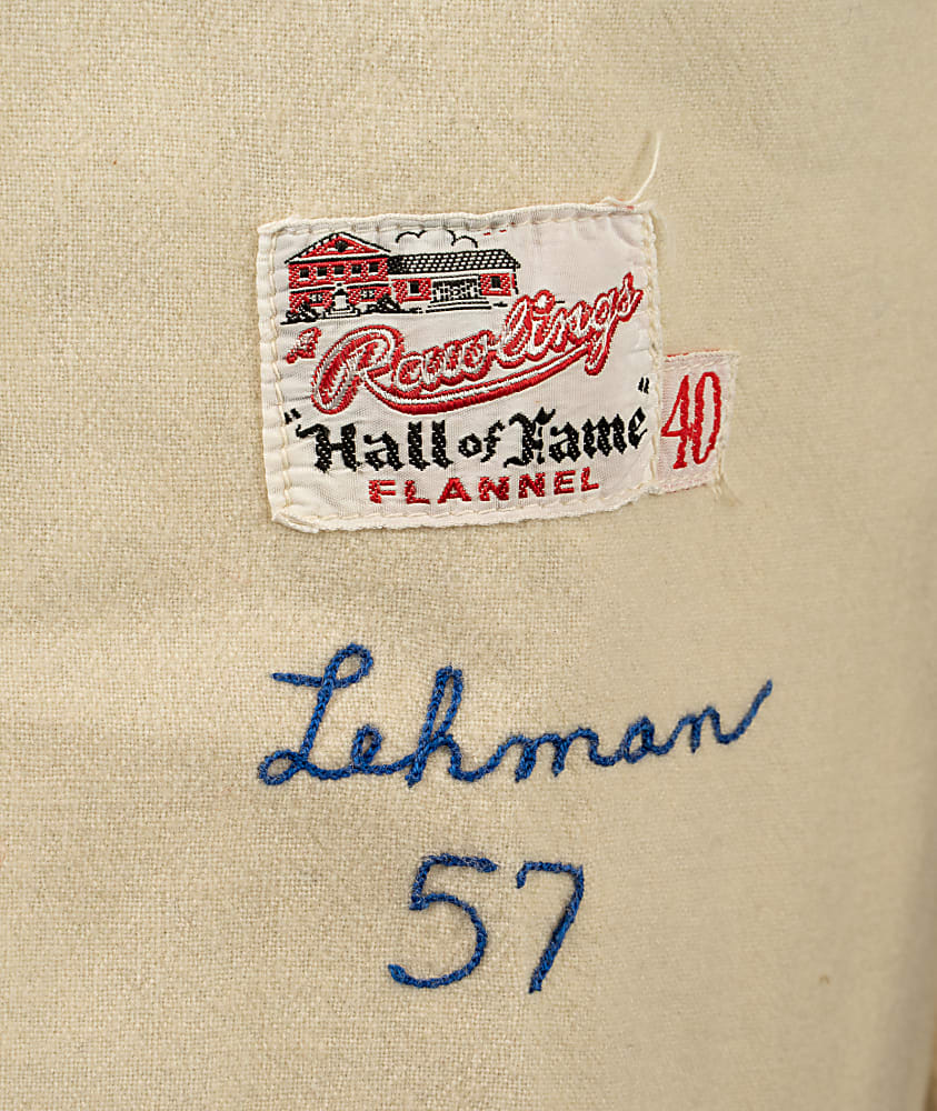 1957 Ken Lehman Brooklyn Dodgers Game-Used Home Jersey MEARS A8