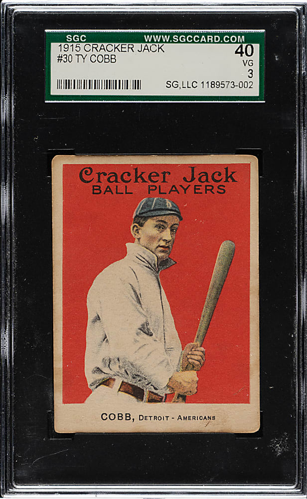1915 E145 Cracker Jack #30 Ty Cobb SGC VG 40