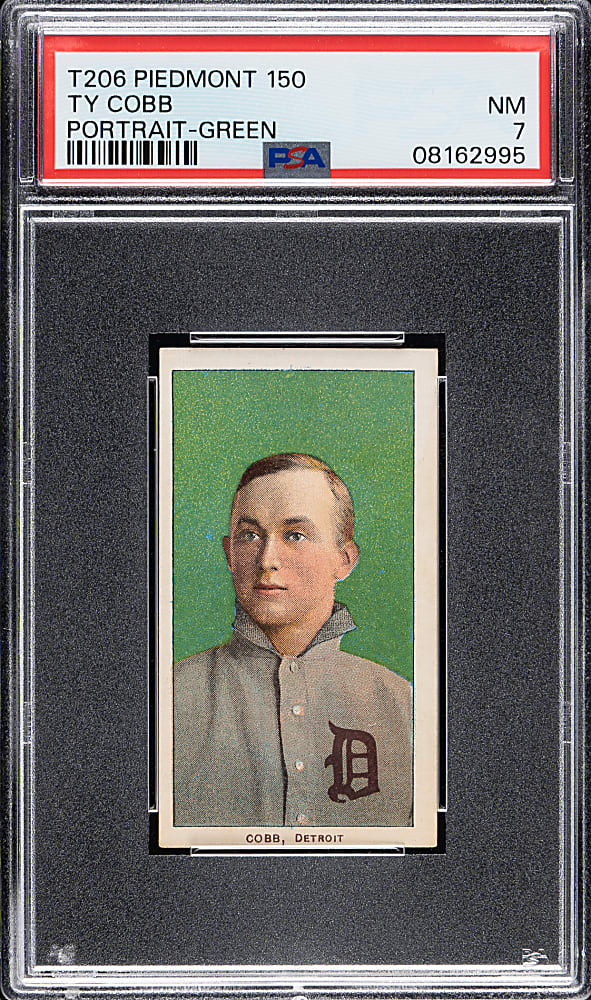 1909-1911 T206 White Border Ty Cobb Portrait Green Background PSA NM 7