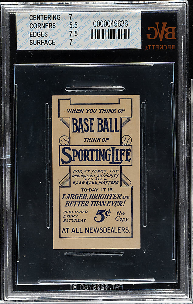 1910-1911 M116 Sporting Life Honus Wagner Blue Background BVG EX-MT 6