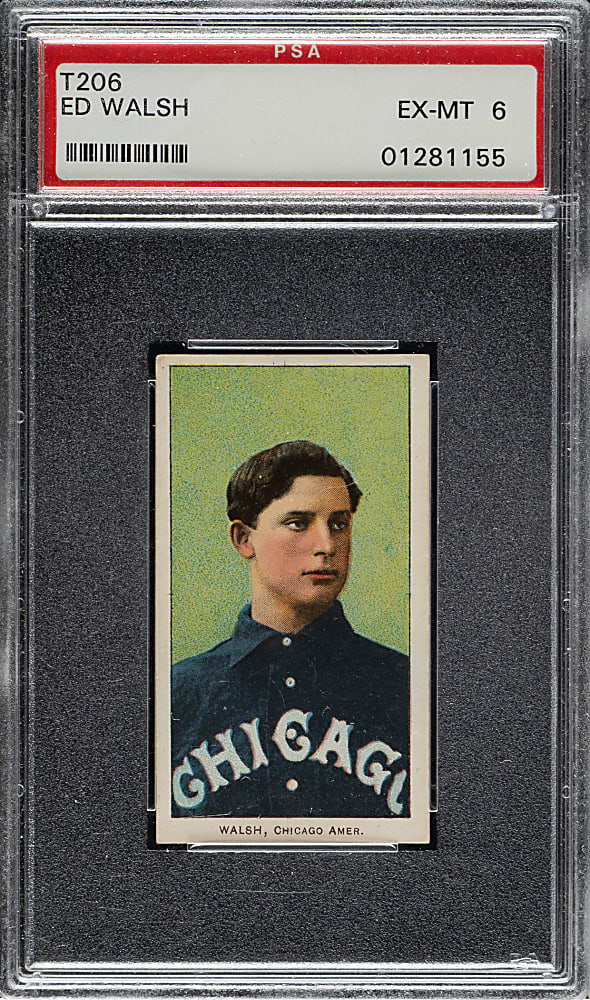 1909-1911 T206 White Border Ed Walsh PSA EX-MT 6