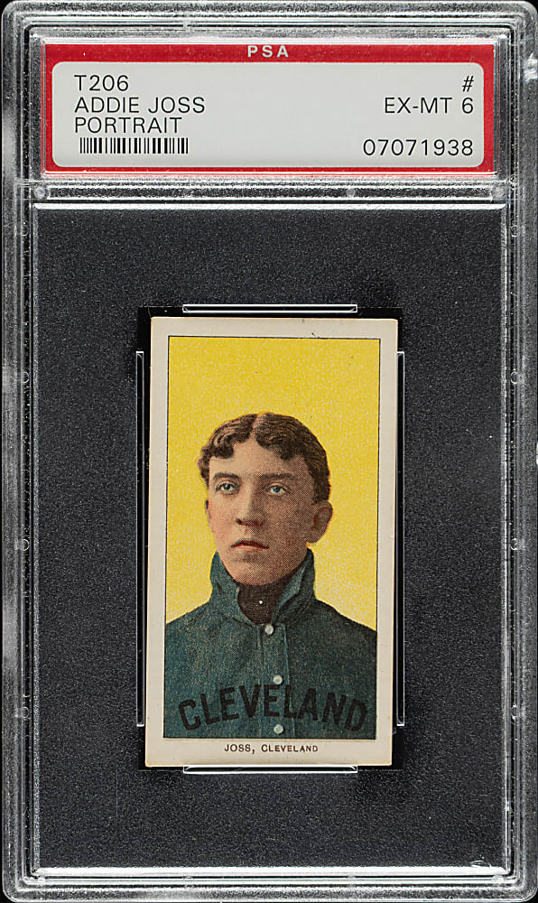 1909-1911 T206 White Border Addie Joss Portrait PSA EX-MT 6