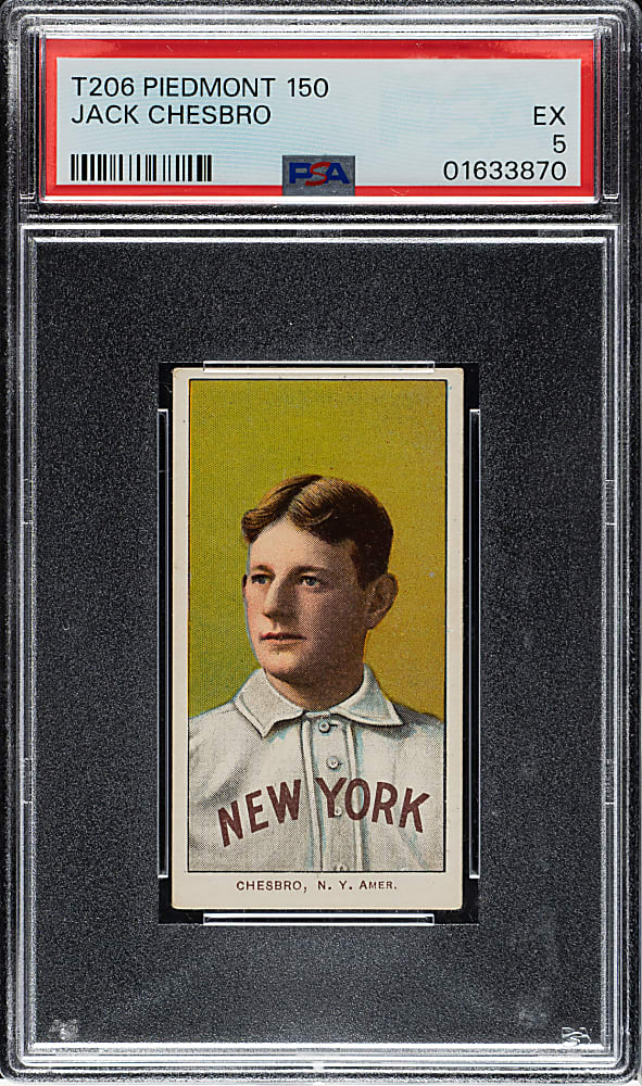 1909-1911 T206 White Border Jack Chesbro PSA EX 5
