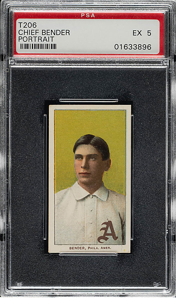 1909-1911 T206 White Border Chief Bender Portrait PSA EX 5