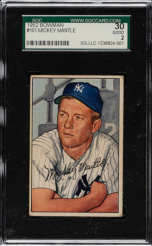 1952 Bowman #101 Mickey Mantle SGC GOOD 30