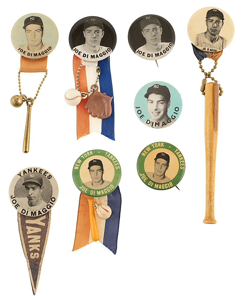 1940s to 1950s Joe DiMaggio Pin Collection (8)