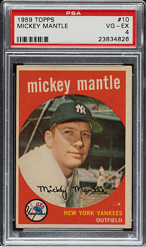 1959 Topps #10 Mickey Mantle PSA VG-EX 4