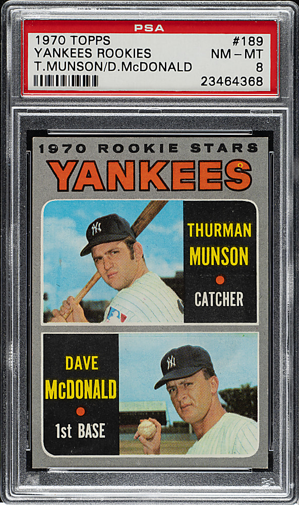 1970 Topps #189 Thurman Munson Rookie PSA NM-MT 8