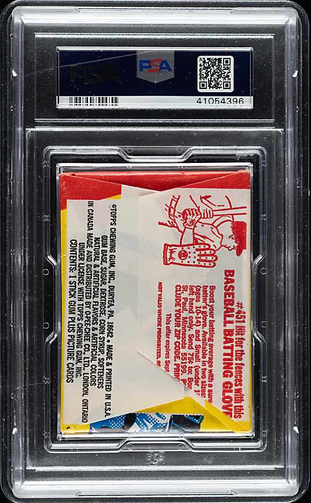 1973 Topps Second Series Unopened Wax Pack PSA NM-MT 8 (Catcher Wrapper)