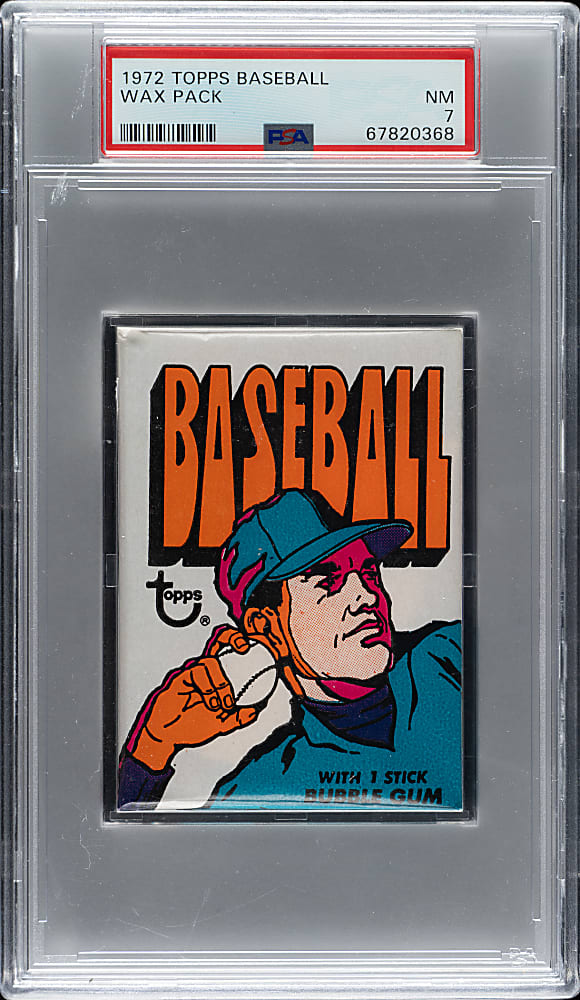 1972 Topps Unopened Wax Pack PSA NM 7