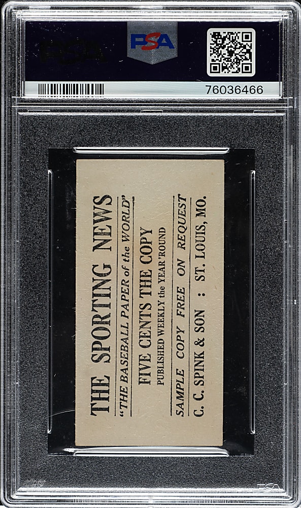 1916 M101-4 Sporting News #97 Napoleon Lajoie PSA VG 3 - Advertising Back