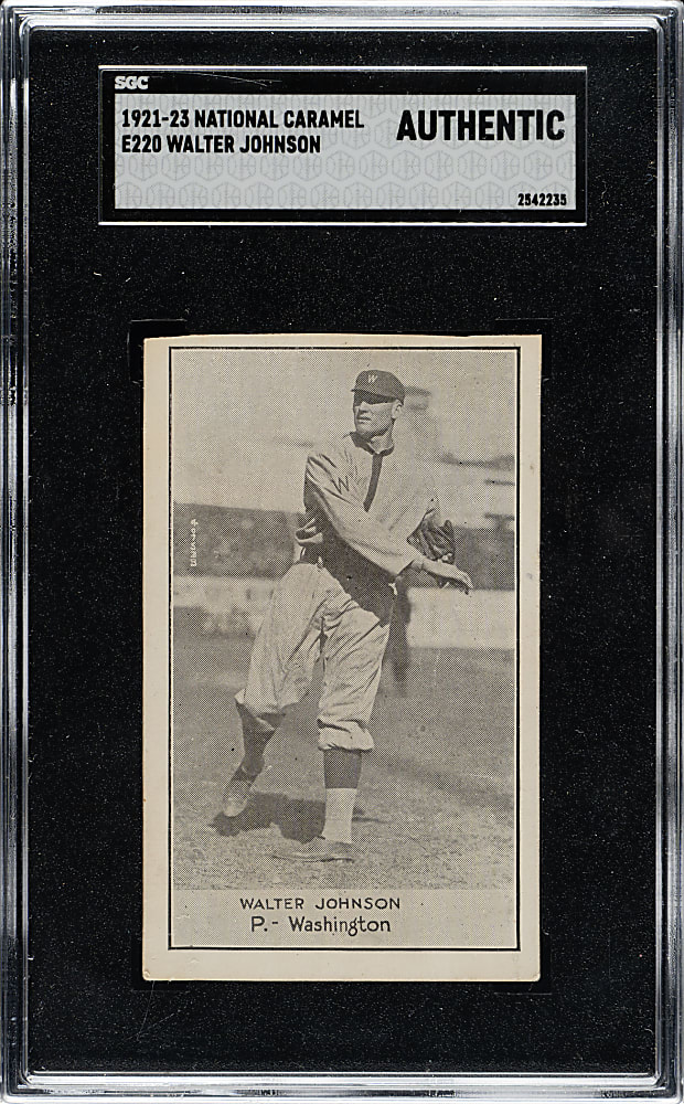 1921-1923 E220 National Caramel Walter Johnson - SGC Authentic