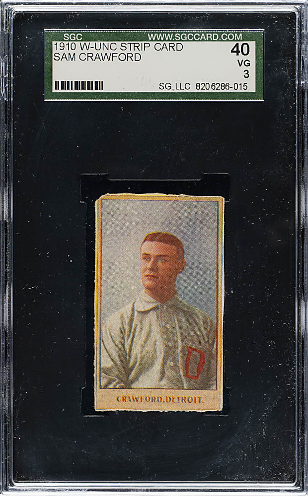 1910 W-UNC Strip Card Sam Crawford SGC VG 40 - 1 of 1 - Highest Graded!
