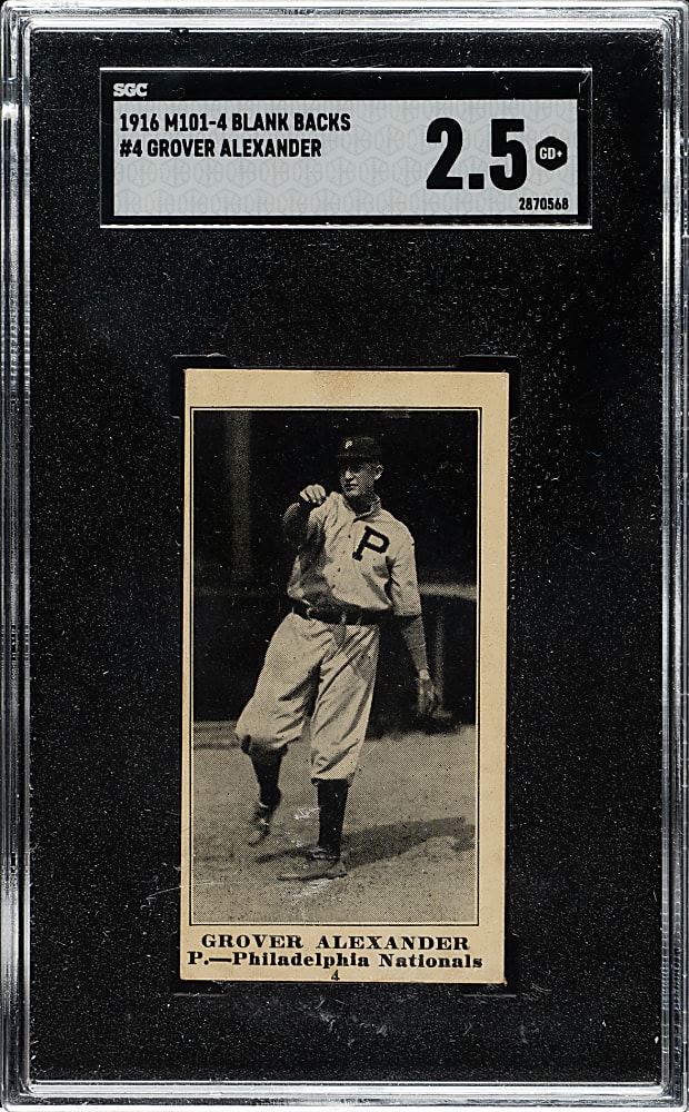 1916 M101-4 Sporting News #4 Grover Alexander SGC GOOD+ 2.5