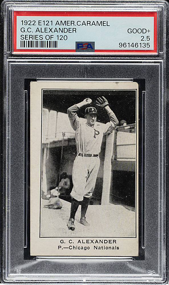 1922 E121 American Caramel (Series of 120) Grover Alexander PSA GOOD+ 2.5