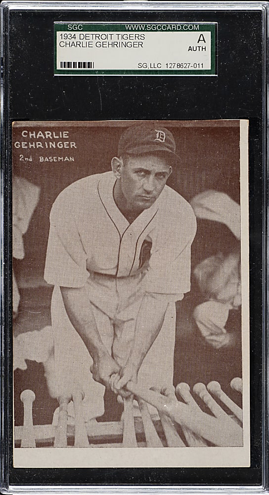1934 Detroit Tigers Annis Furs Charlie Gehringer - SGC
