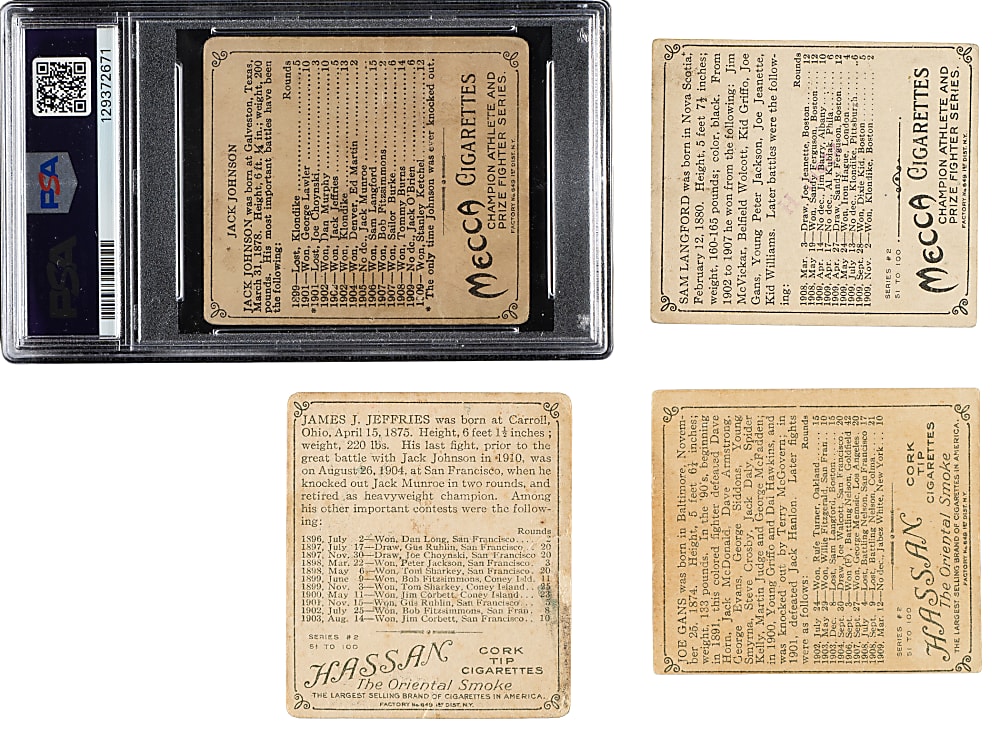 Circa 1910 T218 Mecca "Champion Athletes and Prize Fighters" Complete Set (153)
