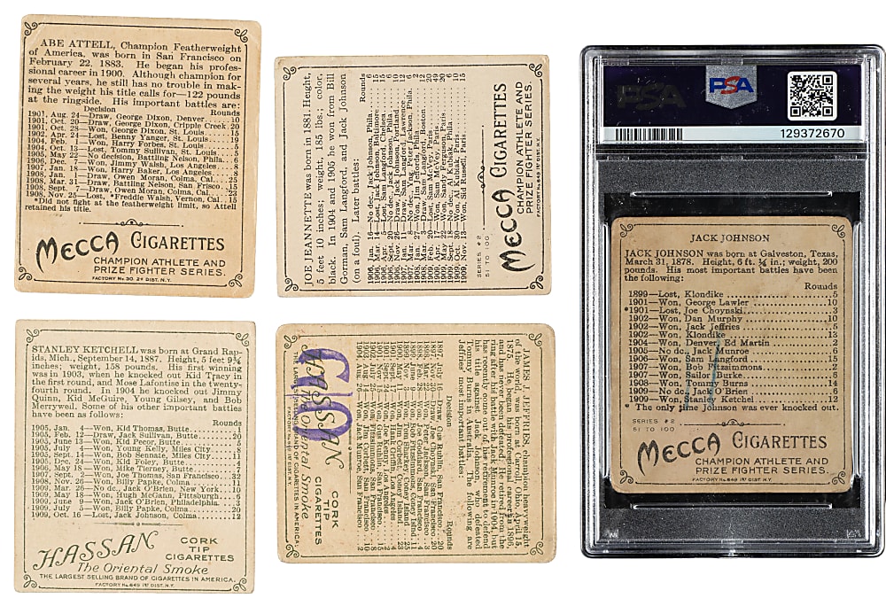 Circa 1910 T218 Mecca "Champion Athletes and Prize Fighters" Complete Set (153)