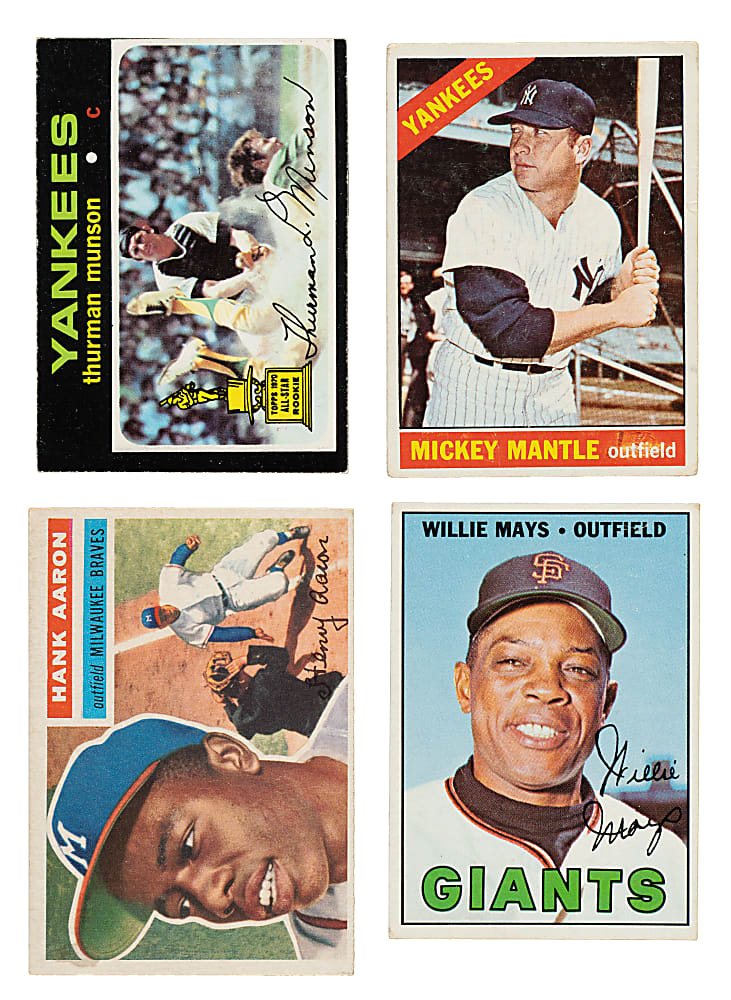 1948 to 1976 Topps and Bowman Hall of Famers and Stars Shoebox Collection (254) Including Mantle, Mays, and Clemente