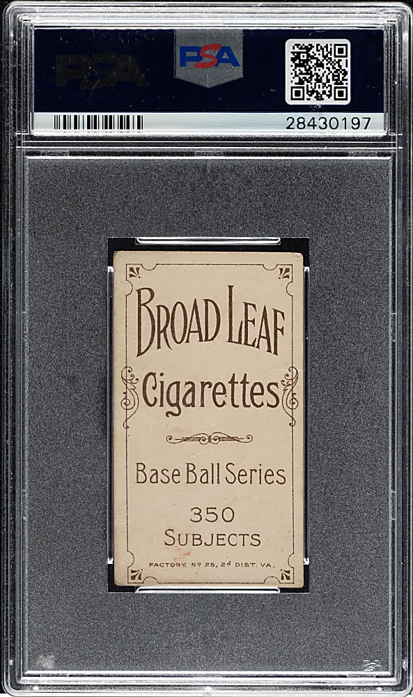 1909-1911 T206 White Border Deacon Phillippe PSA GOOD 2 (MC) - Broad Leaf 350 Back