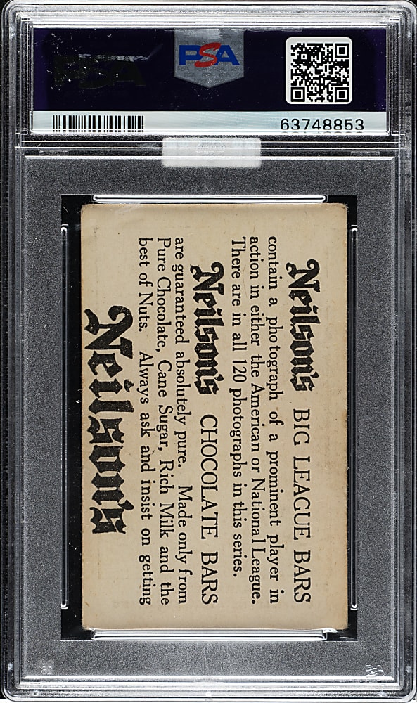 1922 V61 Neilson's Chocolate (Type 1) #37 Babe Ruth PSA GOOD+ 2.5 (MBA Silver Diamond)