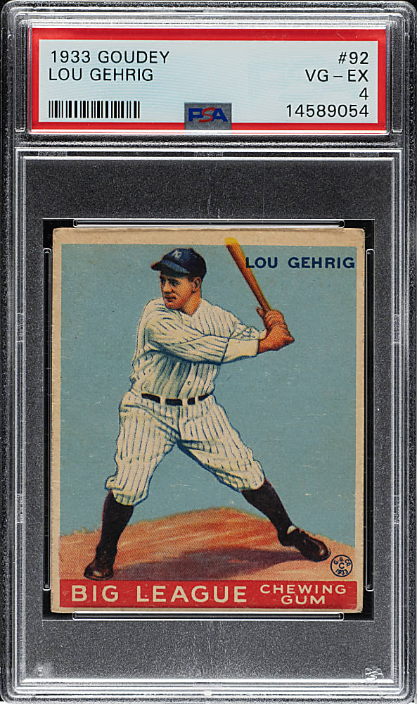 1933 R319 Goudey #92 Lou Gehrig PSA VG-EX 4