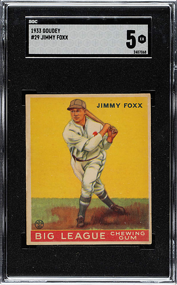 1933 R319 Goudey #29 Jimmie Foxx SGC EX 5