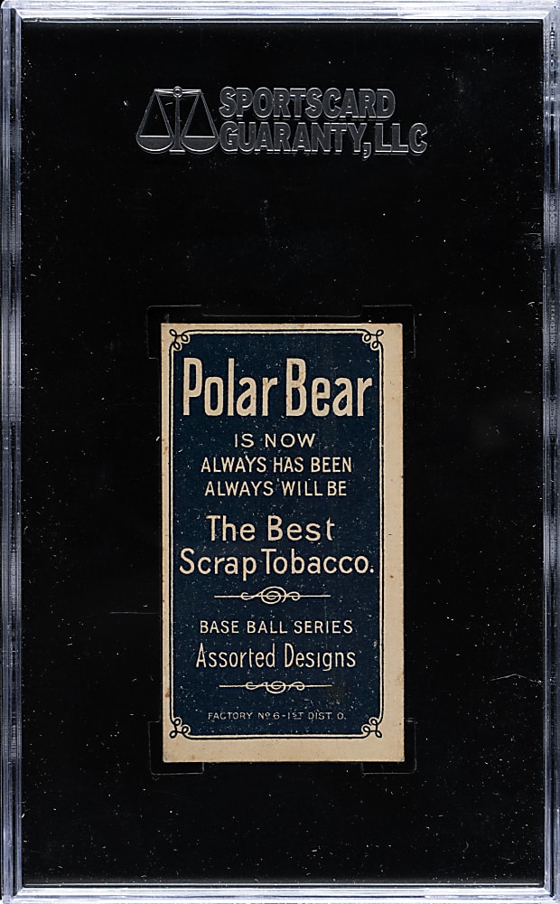 1909-1911 T206 White Border Walter Johnson Hands at Chest SGC EX 60 - Polar Bear Back - 1 of 3 - Highest Graded!