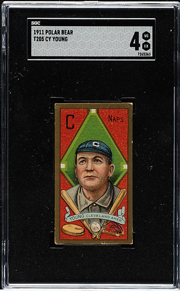 1911 T205 Gold Border Cy Young SGC VG/EX 4 - Polar Bear Back