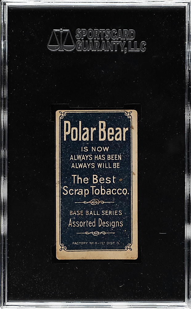 1909-1911 T206 White Border Ty Cobb Bat Off Shoulder SGC VG+ 45 - Polar Bear Back