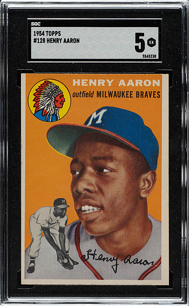 1954 Topps #128 Hank Aaron Rookie SGC EX 5
