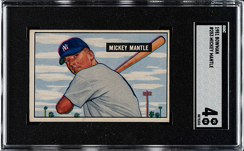 1951 Bowman #253 Mickey Mantle Rookie SGC VG/EX 4
