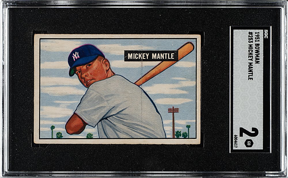 1951 Bowman #253 Mickey Mantle Rookie SGC GOOD 2