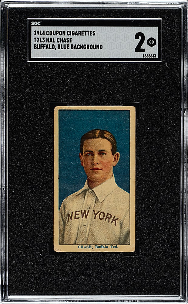 1914 T213 Coupon Cigarettes (Type 2) Hal Chase Buffalo Portrait SGC GOOD 2