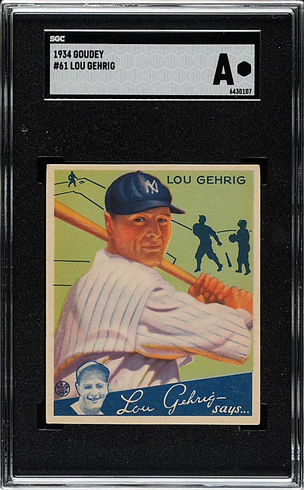 1934 R320 Goudey #61 Lou Gehrig - SGC Authentic