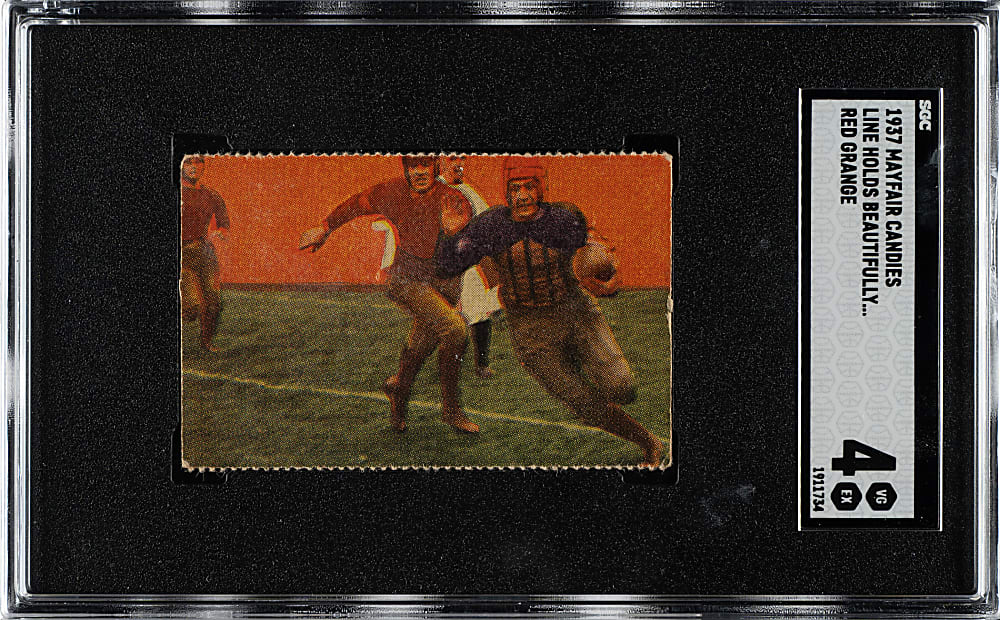 1937 Mayfair Candy Football "Line Holds" Red Grange SGC VG/EX 4