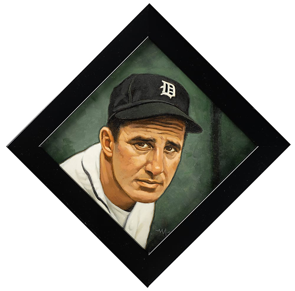 Hank Greenberg Original Painting by Arthur K. Miller