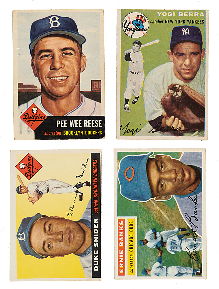 1953 to 1958 Topps and Bowman Shoebox Collection (762) Including 43 Hall of Famers