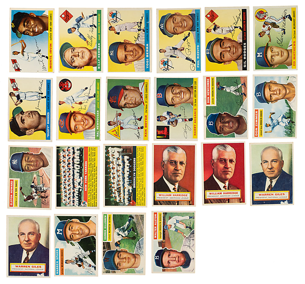 1953 to 1958 Topps and Bowman Shoebox Collection (762) Including 43 Hall of Famers