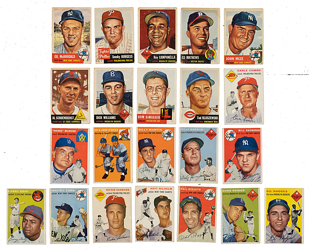 1953 to 1958 Topps and Bowman Shoebox Collection (762) Including 43 Hall of Famers