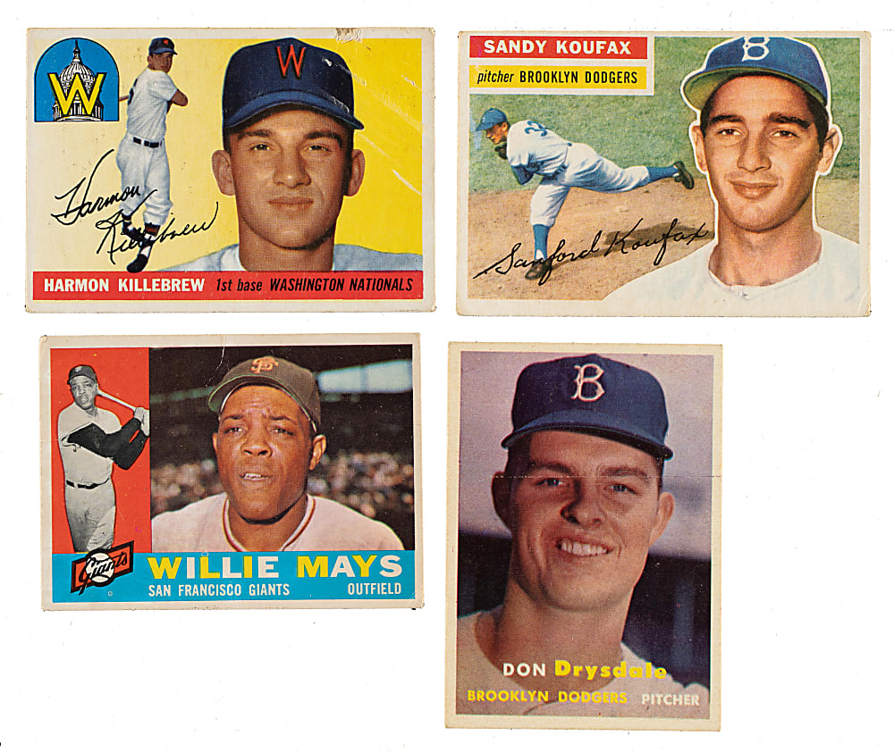1952 to 1960 Topps and Bowman Shoebox Collection (306) Including 67 Hall of Famers