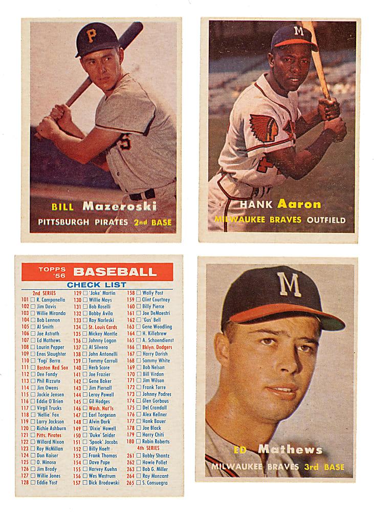 1952 to 1960 Topps and Bowman Shoebox Collection (306) Including 67 Hall of Famers