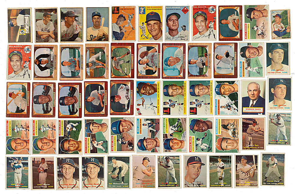 1952 to 1960 Topps and Bowman Shoebox Collection (306) Including 67 Hall of Famers