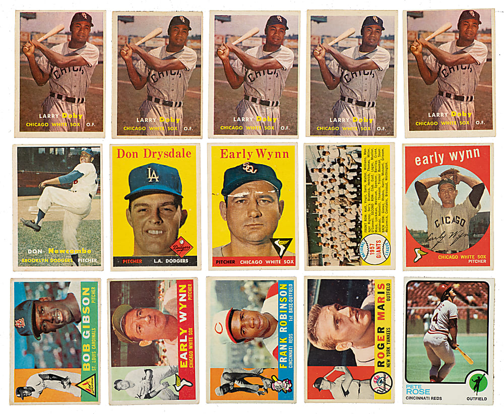 1952 to 1960 Topps and Bowman Shoebox Collection (306) Including 67 Hall of Famers