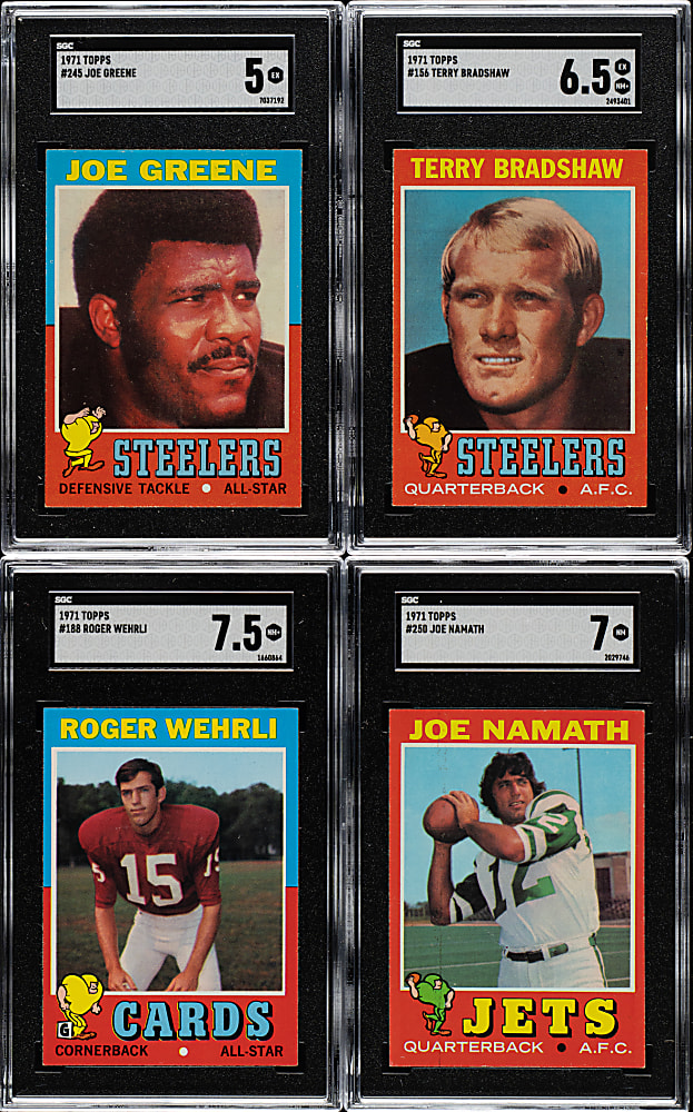 1971 Topps Football Near-Complete Set (234/263) Including #156 Terry Bradshaw Rookie SGC EX/NM+ 6.5 Plus 463 Duplicates