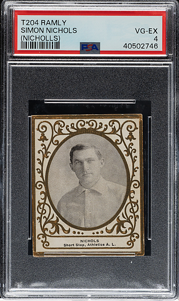 1909 T204 Ramly Tobacco Simon Nicholls PSA VG-EX 4