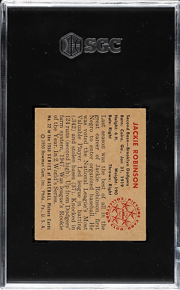 1950 Bowman #22 Jackie Robinson SGC VG 3